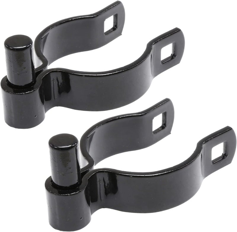 Ozark Fence - Chain Link Gate Post Hinge - Heavy Duty Pressed Steel - Includes Carriage Bolts & Nuts (Black Coated Steel, 2-3/8"") - Image 2